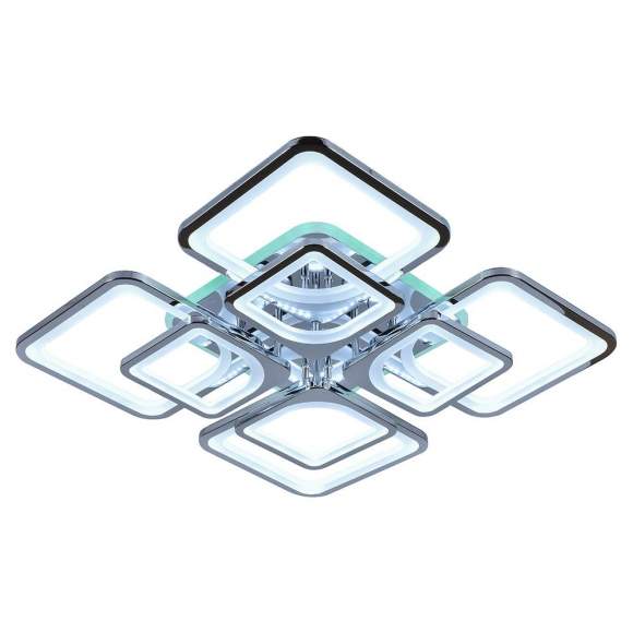 Светодиодная диммируемая люстра с ПДУ Profit Light 8057/4+4 CHR 224W+12W RGB Светодиодная диммируемая люстра с ПДУ Profit Light 8057/4+4 CHR 224W+12W RGB