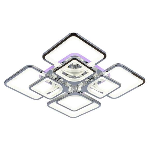 Светодиодная диммируемая люстра с ПДУ Profit Light 8057/4+4 CHR 224W+12W RGB Светодиодная диммируемая люстра с ПДУ Profit Light 8057/4+4 CHR 224W+12W RGB