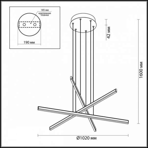 3890/48L Подвесной светодиодный светильник Odeon Light Rudy 3890/48L Подвесной светодиодный светильник Odeon Light Rudy