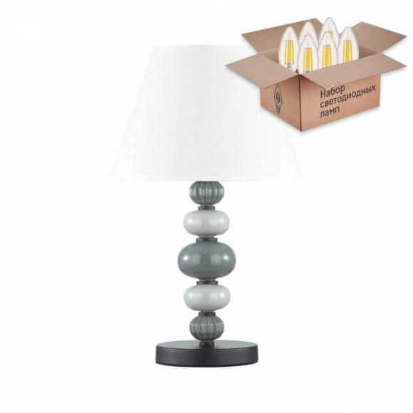 Настольная лампа Odeon Sochi с лампочкой 4896/1T+Lamps E27 Свеча Настольная лампа Odeon Sochi с лампочкой 4896/1T+Lamps E27 Свеча