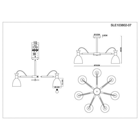 Люстра на штанге Balcamo Evoluce SLE103802-07