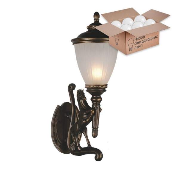 Уличный настенный светильник с лампочкой Favourite Guards 1334-1W+Lamps А60