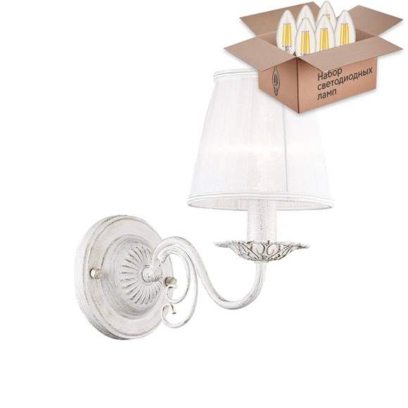 Бра с лампочкой Favourite Malta 1730-1W+Lamps E14 Свеча