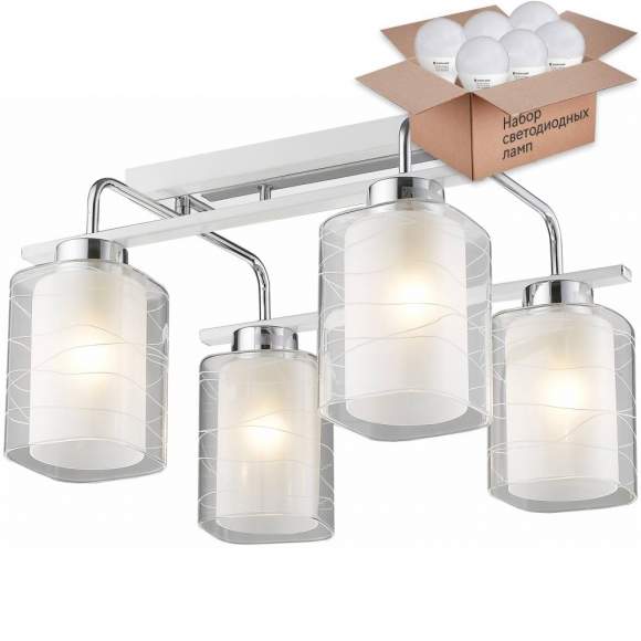 Потолочная светильник с лампочками Velante 278-107-04+Lamps E27 P45