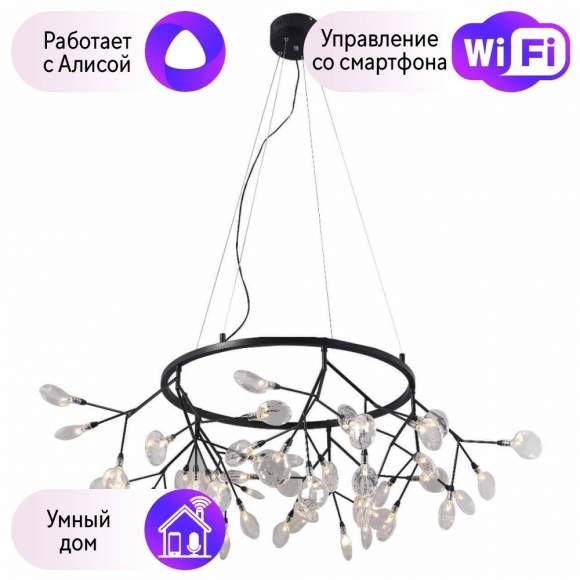 Подвесная светодиодная люстра Crystal Lux с поддержкой Алиса Evita SP45 D BLack/Transparent-А