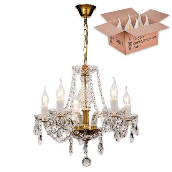 Люстра с лампочками Favourite Monreal 1735-5P+Lamps Люстра с лампочками Favourite Monreal 1735-5P+Lamps