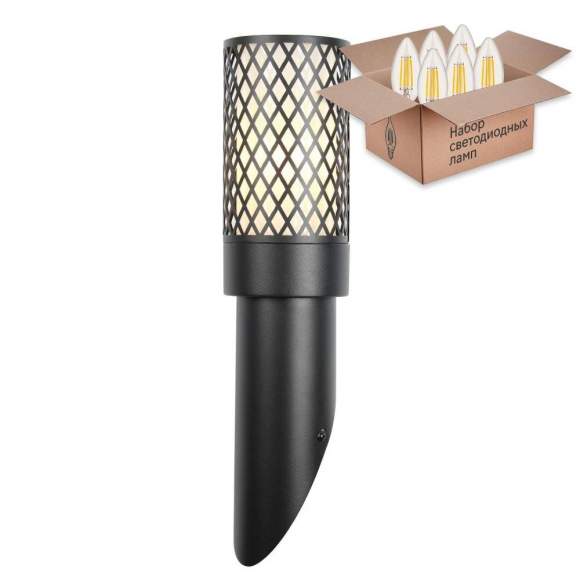 Уличный светильник с лампочкой Favourite Barrel 3019-1W+Lamps Е27 Свеча Уличный светильник с лампочкой Favourite Barrel 3019-1W+Lamps Е27 Свеча