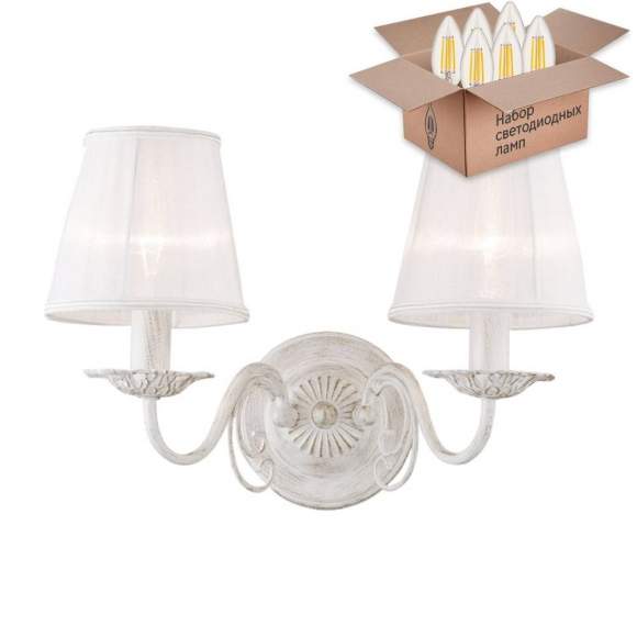 Бра с лампочками Favourite Malta 1730-2W+Lamps E14 Свеча Бра с лампочками Favourite Malta 1730-2W+Lamps E14 Свеча