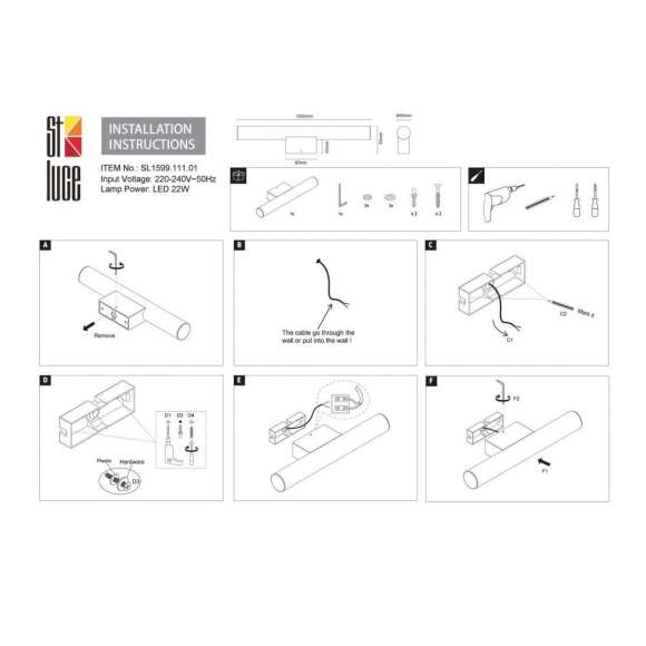 Подсветка для зеркал ST Luce Curra SL1599.111.01 Подсветка для зеркал ST Luce Curra SL1599.111.01