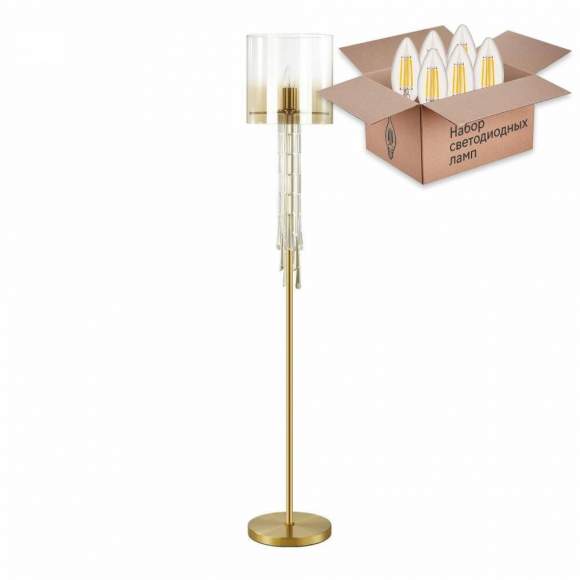 Торшер Odeon Nicole с лампочкой 4886/1F+Lamps E27 Свеча