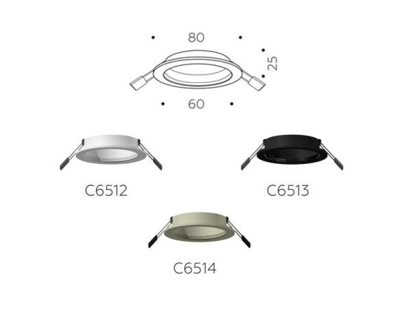Корпус светильника встраиваемый для насадок D60mm Ambrella light Diy Spot C6512 Корпус светильника встраиваемый для насадок D60mm Ambrella light Diy Spot C6512