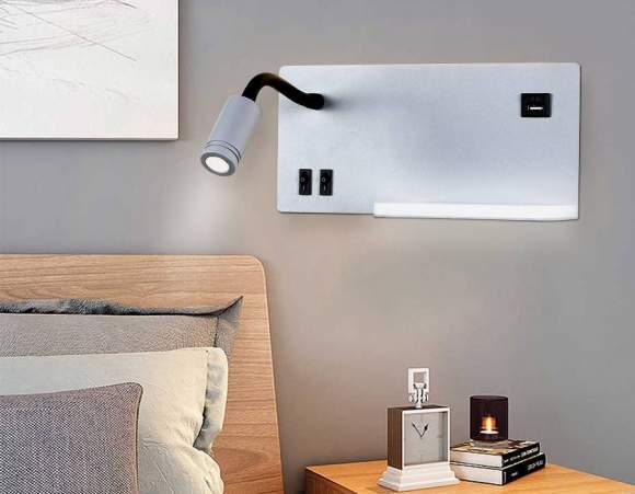 Настенный светодиодный светильник с полкой и USB разъемом Ambrella light Wall FW292 (00-00002977)