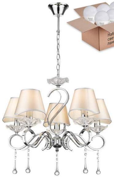 Подвесная люстра с лампочкой Velante 298-103-05+Lamps E14 P45 Подвесная люстра с лампочкой Velante 298-103-05+Lamps E14 P45