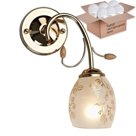 Бра с лампочкой Velante 762-301-01+Lamps E27 P45 Бра с лампочкой Velante 762-301-01+Lamps E27 P45