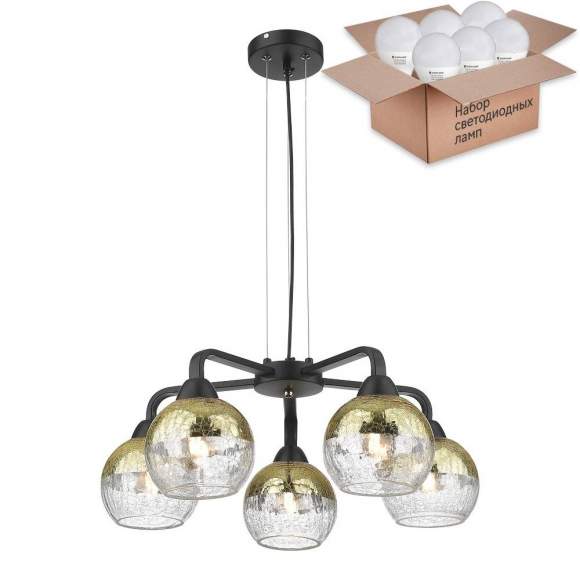 Подвесная люстра с лампочками Velante 238-023-05+Lamps E27 P45 Подвесная люстра с лампочками Velante 238-023-05+Lamps E27 P45