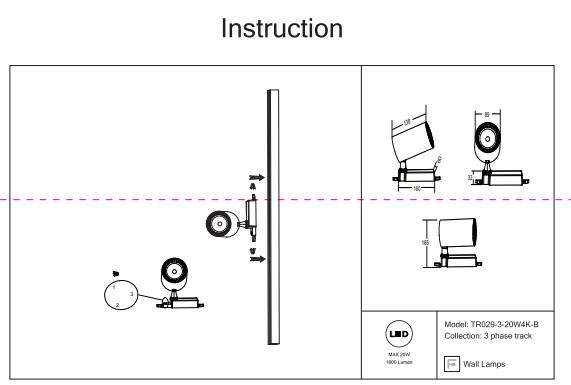 Трехфазный LED светильник 20W 4000К для трека Maytoni Vuoro TR029-3-20W4K-B