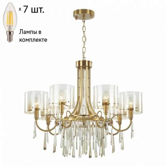 Потолочная люстра Odeon Nicole с лампочками 4886/7+Lamps E14 Свеча