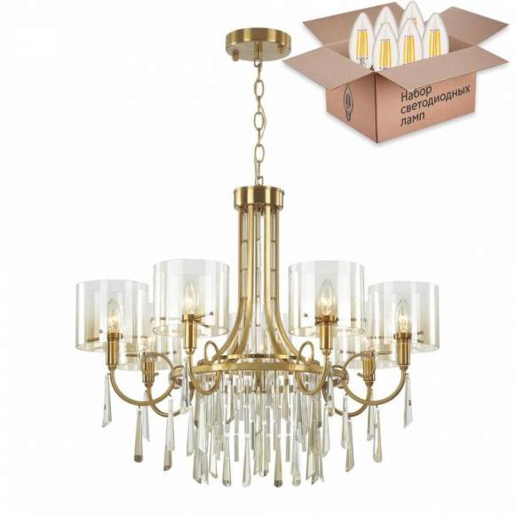 Потолочная люстра Odeon Nicole с лампочками 4886/7+Lamps E14 Свеча