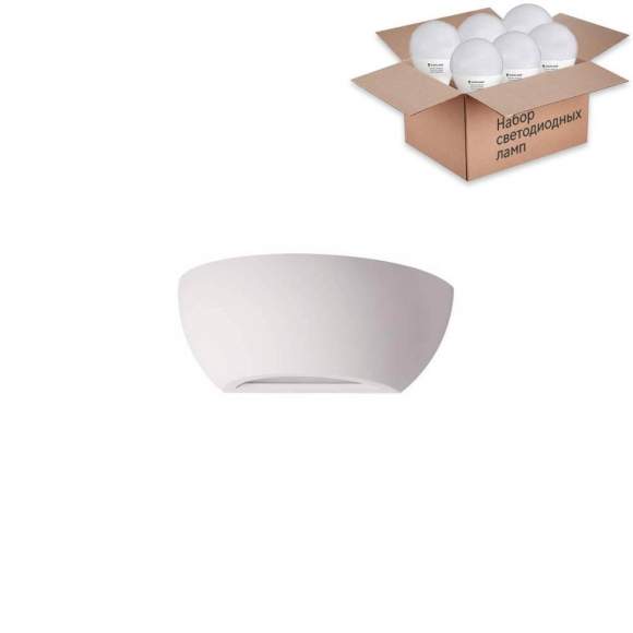 Настенный светильник с лампочкой Odeon Light Gesso 3551/1W+Lamps E14 P45 Настенный светильник с лампочкой Odeon Light Gesso 3551/1W+Lamps E14 P45