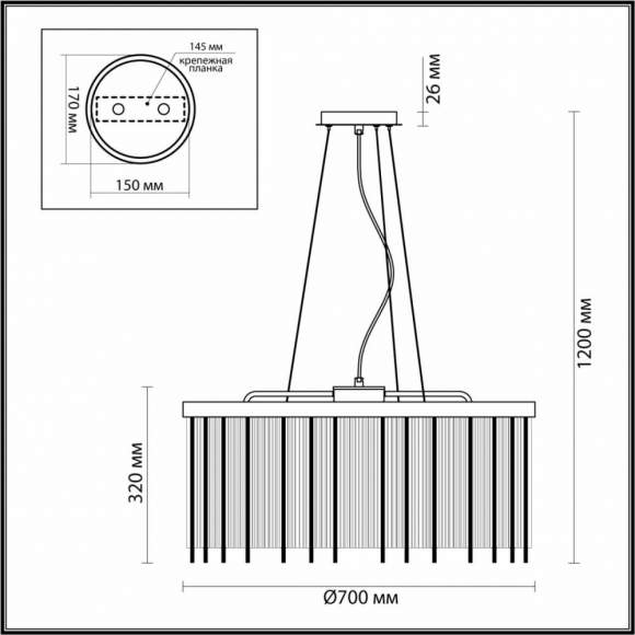 Подвесная люстра с лампочками Odeon Light York 4788/10+Lamps E14 Свеча