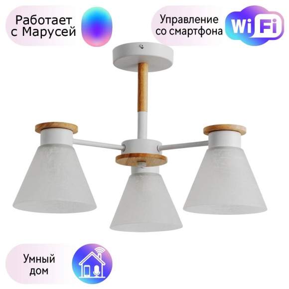 Потолочная люстра Arte Lamp Tyler с поддержкой Маруся A1031PL-3WH-М