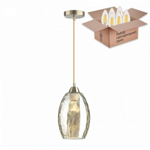 Подвесной светильник Lumion Sapphire с лампочкой 4489/1+Lamps E27 Свеча