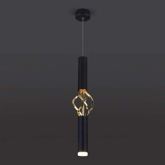 Подвесной светодиодный светильник Евросвет Lance 50191/1 LED черный/золото (a049107)