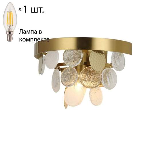 Настенный светильник с лампочкой Favourite Vesuvius 2905-1W+Lamps E14 Свеча