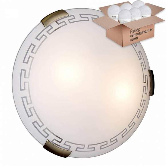 Настенно-потолочный Sonex Greca с лампочками 161/K+Lamps E27 P45