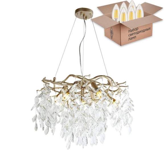 Подвесная люстра Favourite Brillo с лампочками 3056-7P+Lamps E14 Свеча