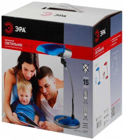 NE-301-E27-15W-S Настольная лампа Эра Б0004463 NE-301-E27-15W-S Настольная лампа Эра Б0004463