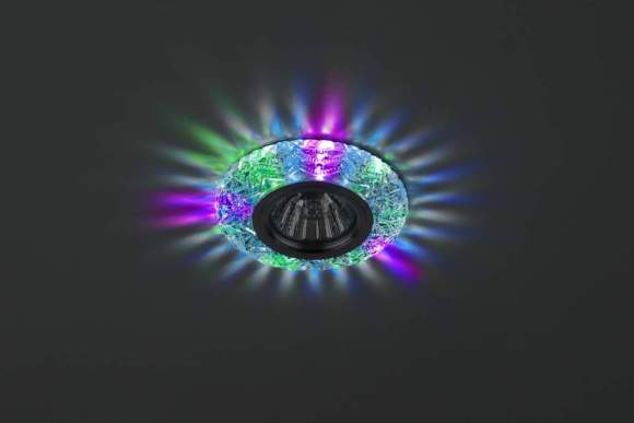 Точечный встраиваемый светильник c разноцветной светодиодной подсветкой ЭРА DK LD4 SL/RGB Б0019207