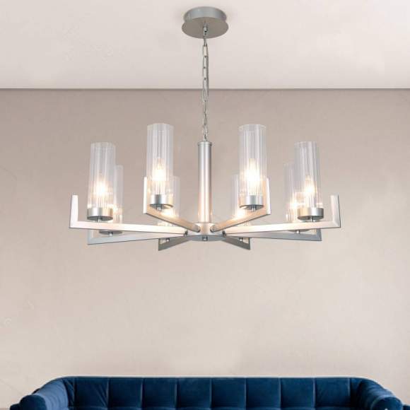 Подвесная люстра ЕВРОСВЕТ Arganie 60133/8 серебро (a057760) Подвесная люстра ЕВРОСВЕТ Arganie 60133/8 серебро (a057760)