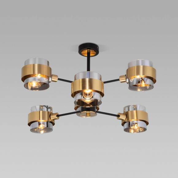 Люстра на штанге Eurosvet 70127/6 черный/дымчатый (a060652)