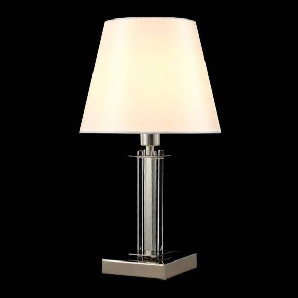 Настольная лампа Crystal Lux с лампочкой NICOLAS LG1 NICKEL/WHITE+Lamps E14 P45 Настольная лампа Crystal Lux с лампочкой NICOLAS LG1 NICKEL/WHITE+Lamps E14 P45