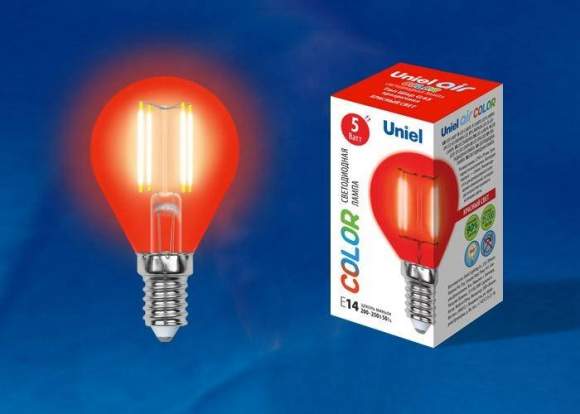 Лампа светодиодная E14 5W шар красный Uniel Air color LED-G45-5W/RED/E14 GLA02RD картон (UL-00002985) Лампа светодиодная E14 5W шар красный Uniel Air color LED-G45-5W/RED/E14 GLA02RD картон (UL-00002985)