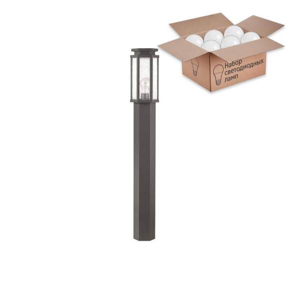 Уличный светильник с лампочкой Odeon Light Gino 4048/1F+Lamps А60 Уличный светильник с лампочкой Odeon Light Gino 4048/1F+Lamps А60