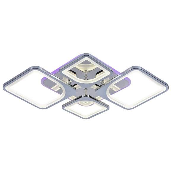 Светодиодная диммируемая люстра с ПДУ Profit Light 8057/2+2 CHR 112W+8W RGB