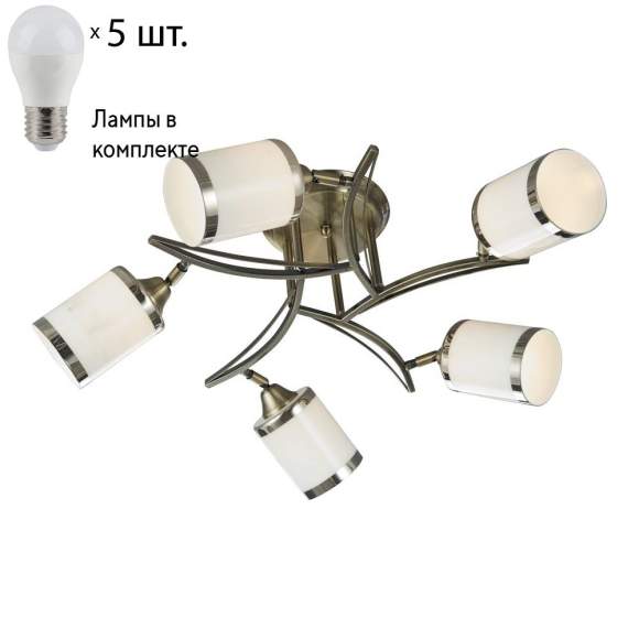 Потолочная светильник с лампочками Velante 713-507-05+Lamps E27 P45