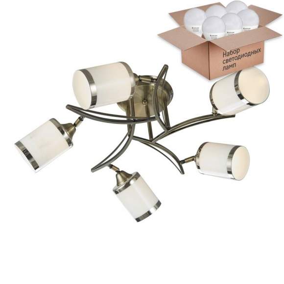 Потолочная светильник с лампочками Velante 713-507-05+Lamps E27 P45 Потолочная светильник с лампочками Velante 713-507-05+Lamps E27 P45