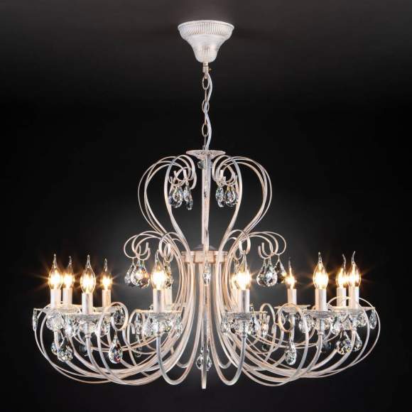 3305/12 Люстра Eurosvet белый с золотом/прозрачный хрусталь Strotskis