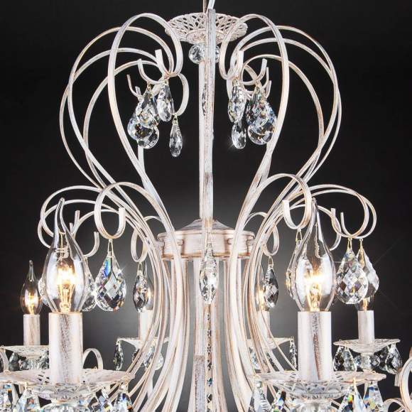 3305/12 Люстра Eurosvet белый с золотом/прозрачный хрусталь Strotskis