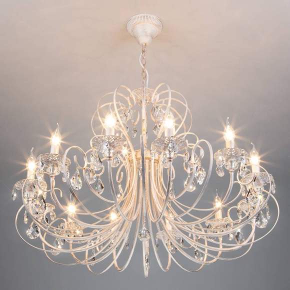 3305/12 Люстра Eurosvet белый с золотом/прозрачный хрусталь Strotskis