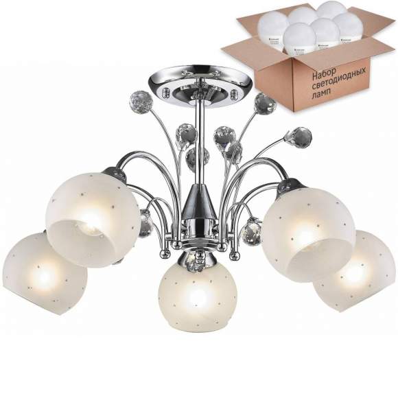 Потолочная люстра с лампочками Velante 707-107-05+Lamps E27 P45 Потолочная люстра с лампочками Velante 707-107-05+Lamps E27 P45