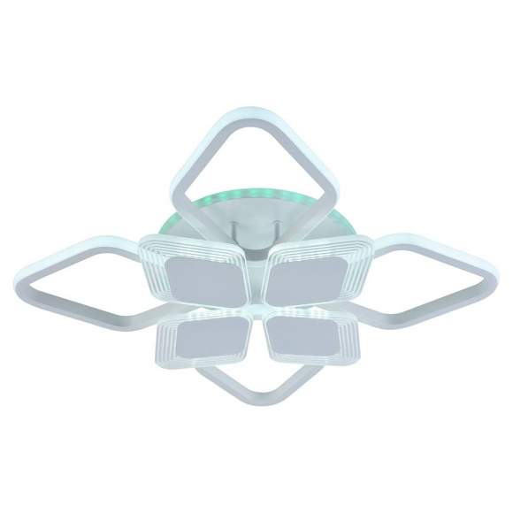Светодиодная диммируемая люстра с ПДУ Profit Light 5893/4+4A WHT 144W+8W RGB