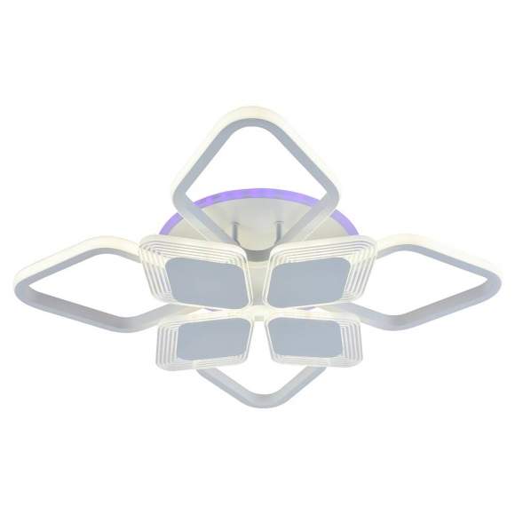 Светодиодная диммируемая люстра с ПДУ Profit Light 5893/4+4A WHT 144W+8W RGB