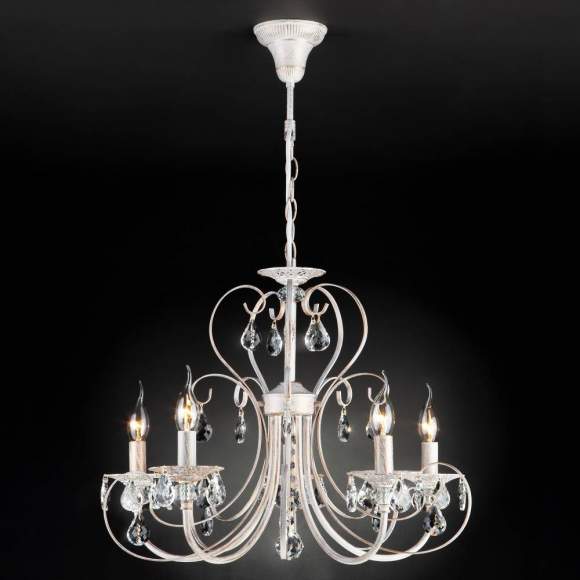 3305/5 Люстра Eurosvet белый с золотом/прозрачный хрусталь Strotskis 3305/5 Люстра Eurosvet белый с золотом/прозрачный хрусталь Strotskis