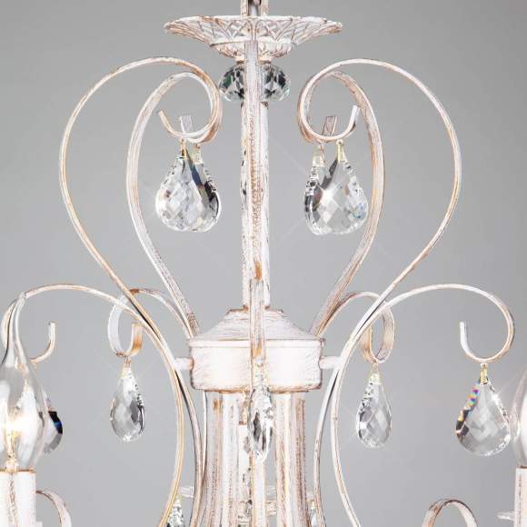 3305/5 Люстра Eurosvet белый с золотом/прозрачный хрусталь Strotskis 3305/5 Люстра Eurosvet белый с золотом/прозрачный хрусталь Strotskis