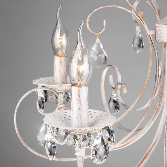 3305/5 Люстра Eurosvet белый с золотом/прозрачный хрусталь Strotskis 3305/5 Люстра Eurosvet белый с золотом/прозрачный хрусталь Strotskis