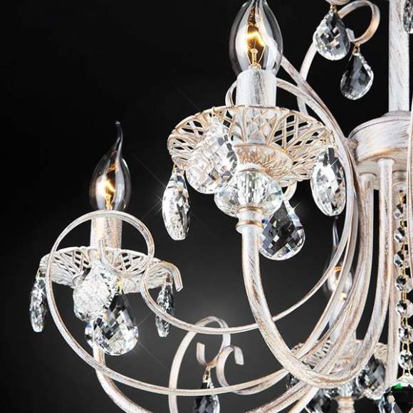 3305/5 Люстра Eurosvet белый с золотом/прозрачный хрусталь Strotskis 3305/5 Люстра Eurosvet белый с золотом/прозрачный хрусталь Strotskis